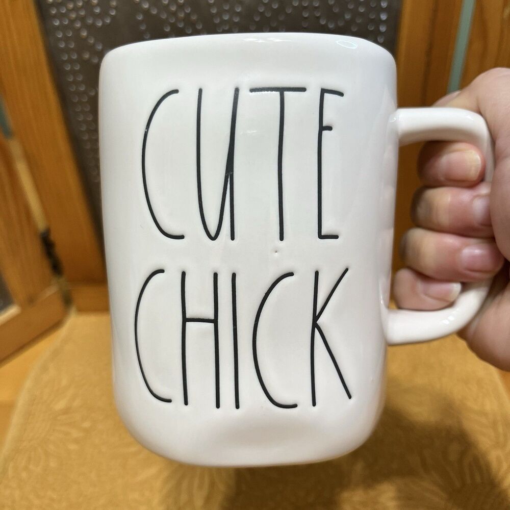 Rae Dunn Cute Chick Mug White Artisan Ceramic Coffee Cup Farmhouse Holiday Gift